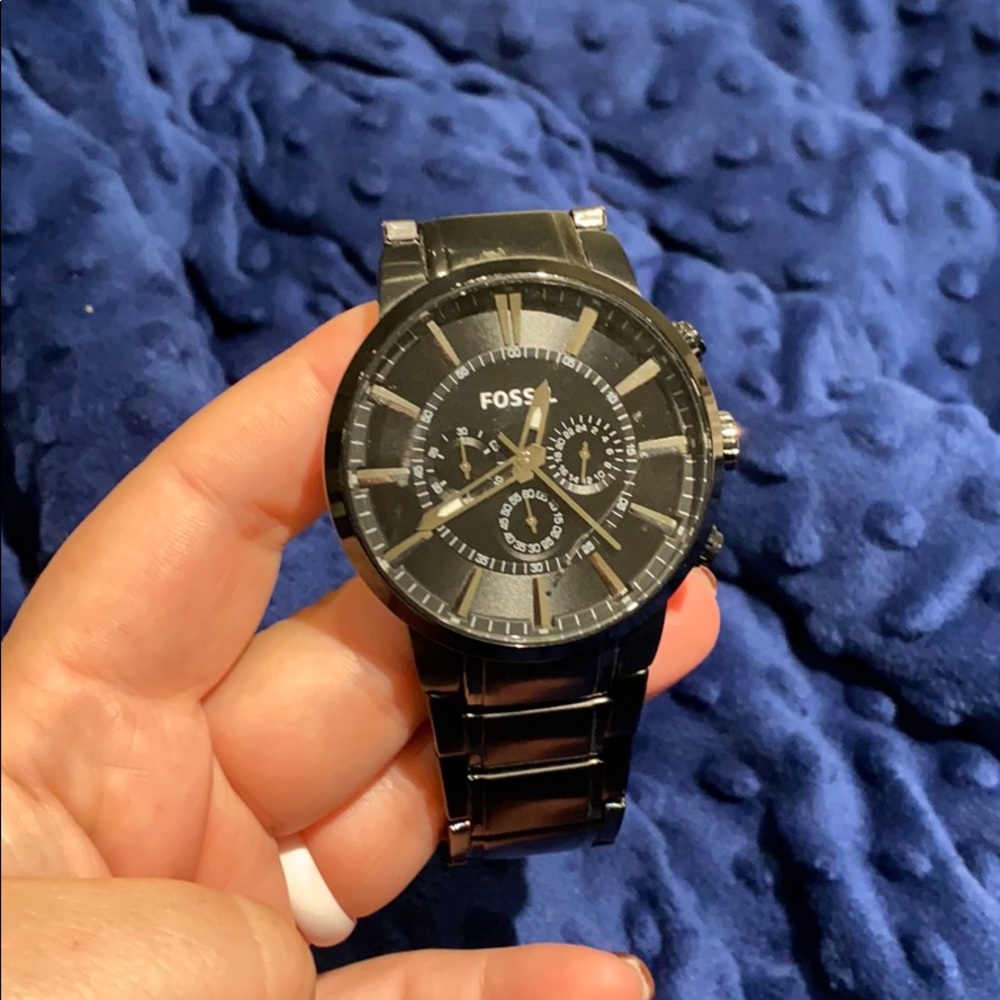 Black Men’s Fossil Watch Gem